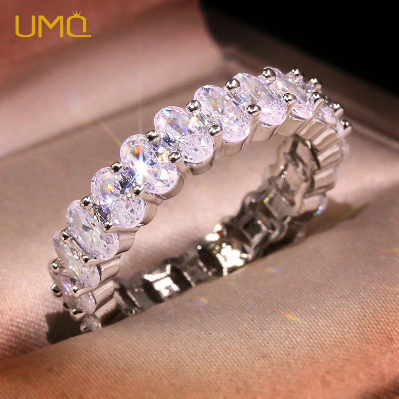 

UMQ Luxury Oval Crystal Engagement Promise Rings for Women 925 Sterling Silver Shiny CZ Zircon Wedding Jewelry Bijoux