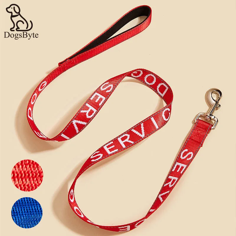 

2022 NEW Padded SERVICE DOG Leash with Neoprene Handle & Reflective Strips