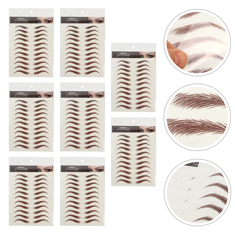 

9 Sheets Waterproof Eyebrow Stickers False Eyebrows Cosmetics Makeup Tools 6D Hair-Like Transfer Transfer stencils