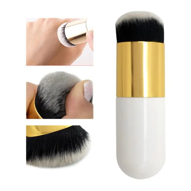 

ELECOOL Foundation BB Cream Makeup Brushes Black White Pink Flat Kabuki Brush For Contouring Beauty Tools Professional Cosmetic