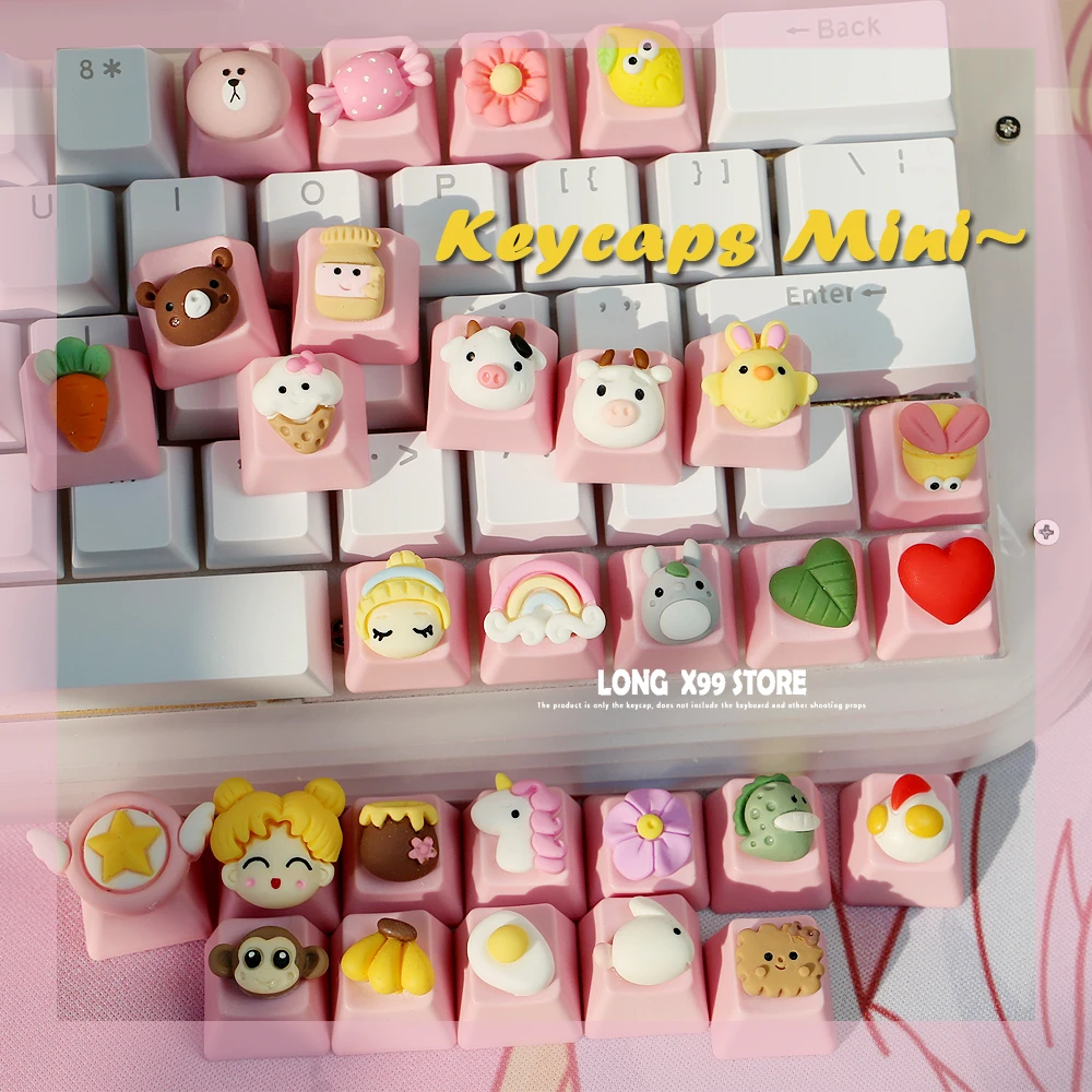 Resin Custom Keycap for Cherry Mx Mechanical Keyboard Cute Kawaii Keycaps Mini Banana Diy Key Cap Game Keyboards Accessories
