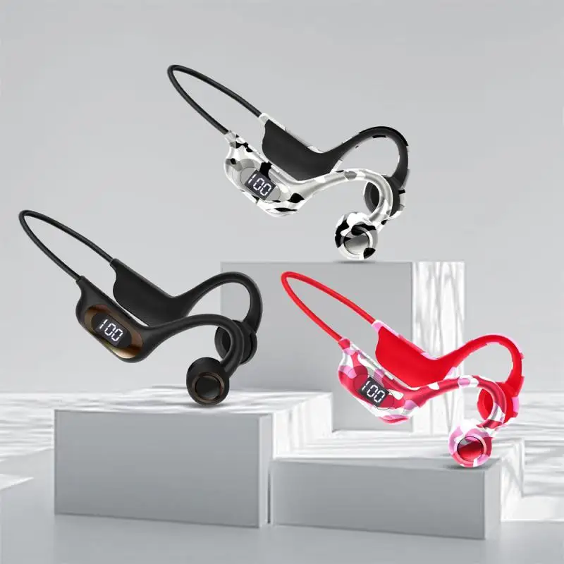 

AKZ-G9 Bone Conduction Wireless Bluetooth Headset LED Display Earbuds Ear Hook Fone Bluetooth Earphones Wireless Headphones