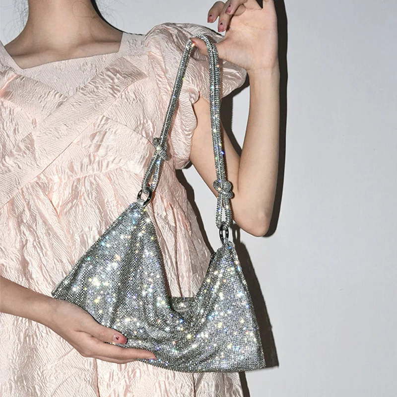 

Rhinestone Shoulder Bag for Women Luxury Designer Handbags Female Evening Clutch Bag Women's Crystal Diamond Party Wedding Purse