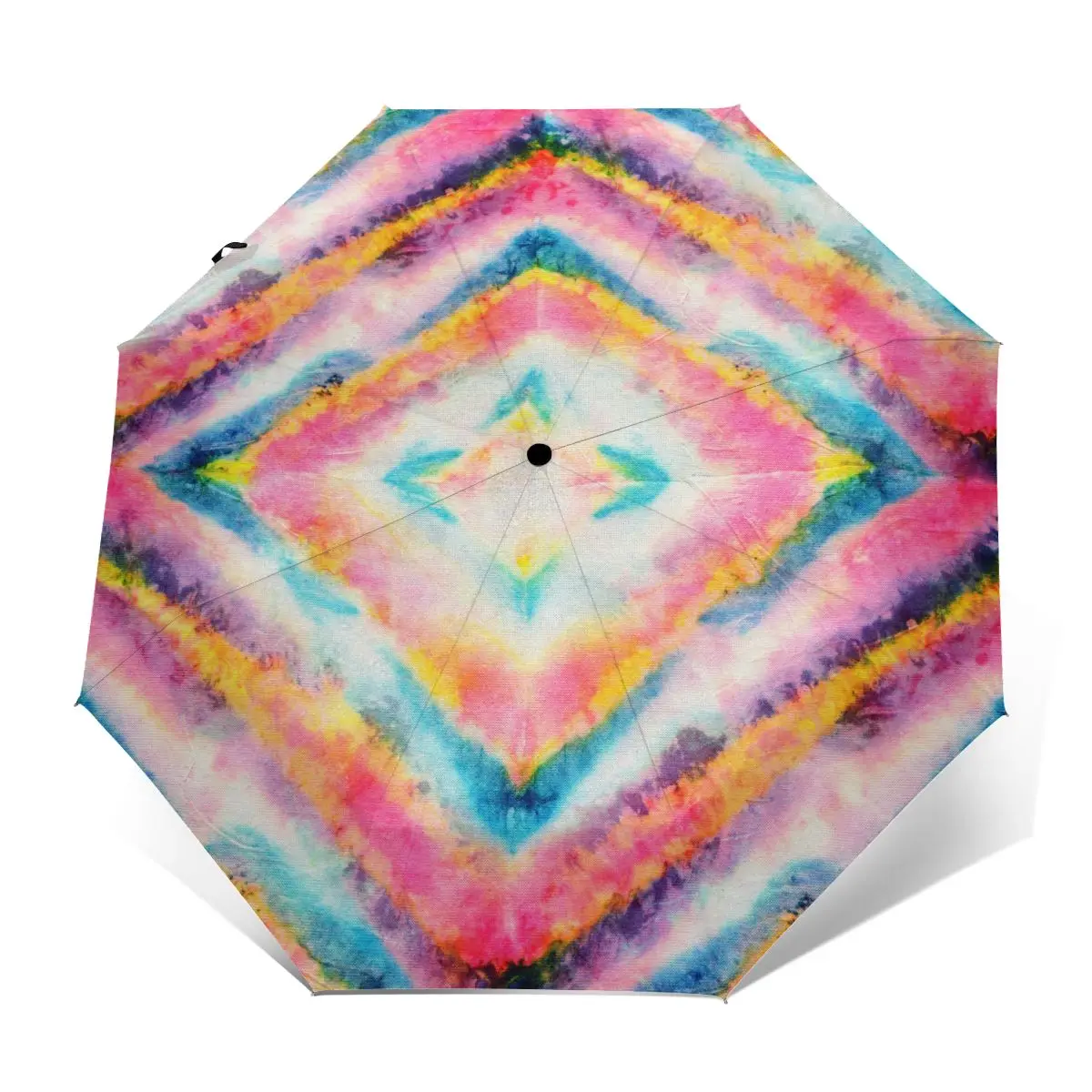 

Automatic Umbrella Tie-Dye Pattern three-fold umbrella women men rain umbrella