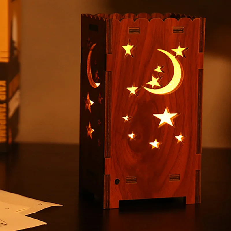 

Lucky Star Moon Projection Lamp LED Rechargeable Timing Creative Hollow Carved Colorful Atmosphere Light Valentine's Day Gift