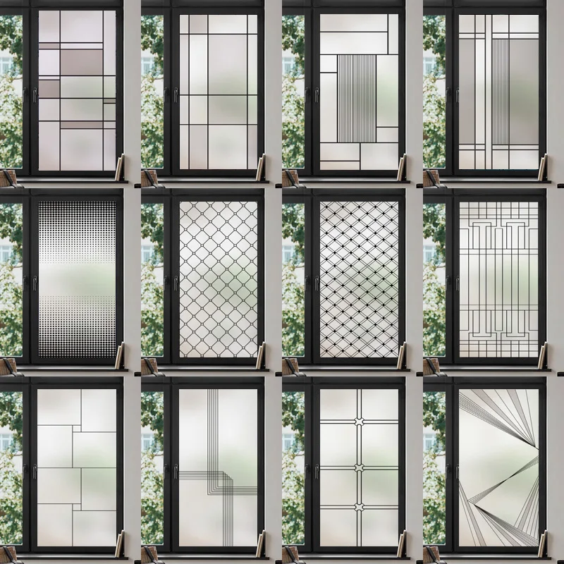

Custom Size Stained Glass Window Film Frosted Privacy Static Cling Retro Prairie Matte Door Sticker Bathroom Office Home Decor