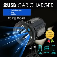 12v24v car cigare lighter socket dual usb power adapter charger plug splitter for vehicles gps mobile camera mp3