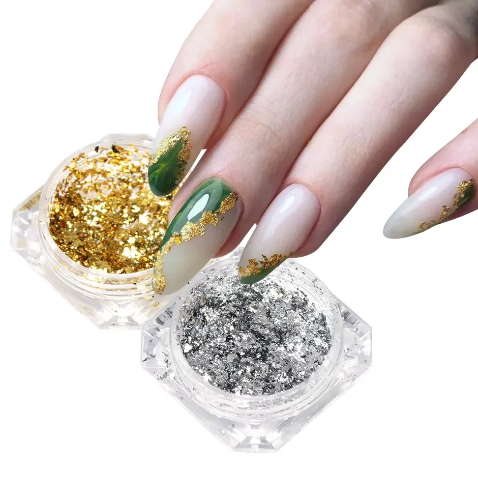 

NEW2023 Foils Flake Nail Sequins Holographic Chunky Glitter Nail Design Irregular Aluminum Sticker Polish Manicure Decor FBCB01-