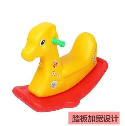 

Детские игрушки для детского сада, двухцветная лошадка-качалка с оленем, деревянная лошадь, большая утолщенная лошадка-качалка для малышей, пластиковая качалка