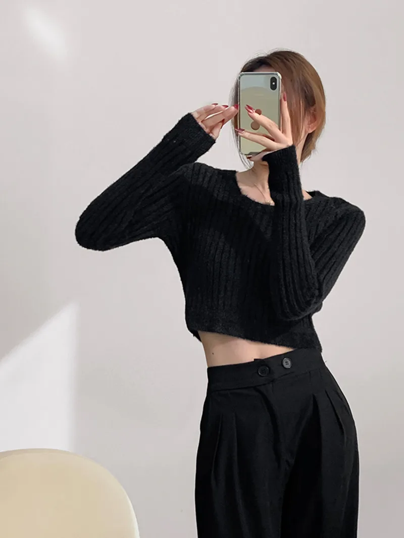 Осень/зима новый вязаный пуловер в европейском и американском стиле с круглым