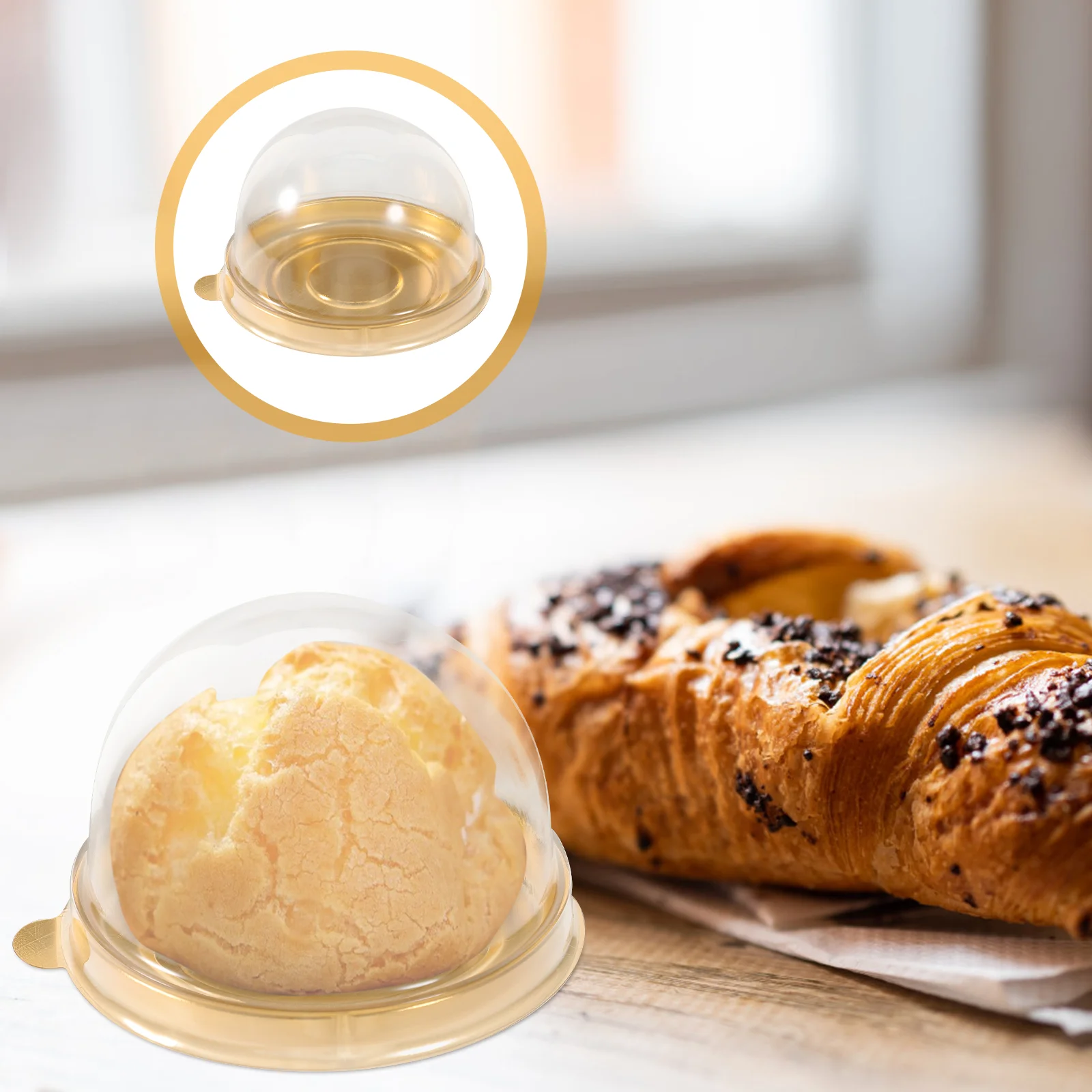 

50 Pcs Dessert Containers Shipping Box Bakery Supplies Moon Cake Baking Accessories The Pet Gift Accessory Clear Mousse