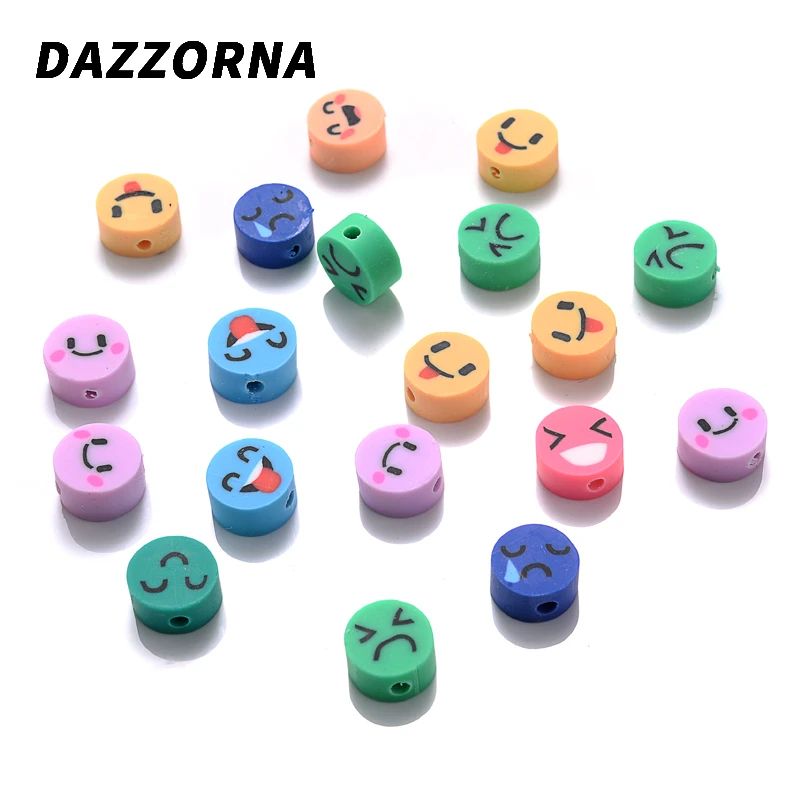 

50pcs/Lot 10mm Round Mixed Polymer Clay Beads Spacer Loose Bead For Jewelry Making DIY Bracelet Necklace Crafts Accessories