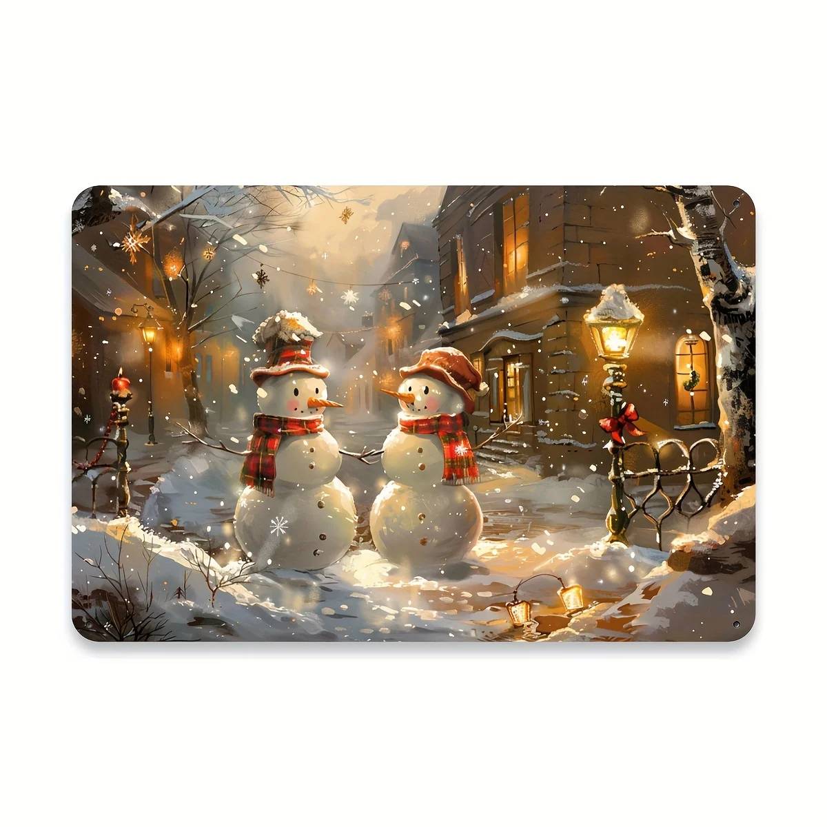 

Металлическая вывеска Снеговик