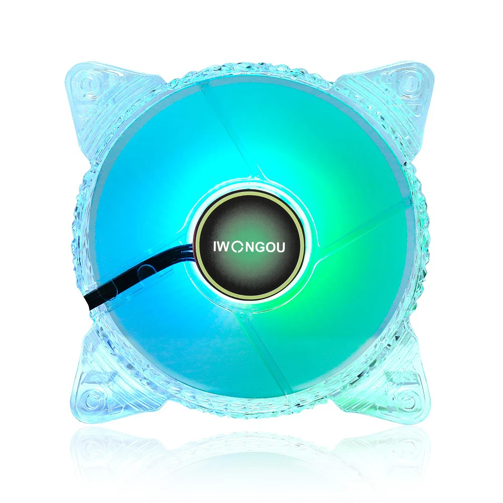 iwongou aura sync rgb fan 120mm pc cooler adjustable speed adjust led 12cm kit 6 in1 argb computer case fan controller free global shipping