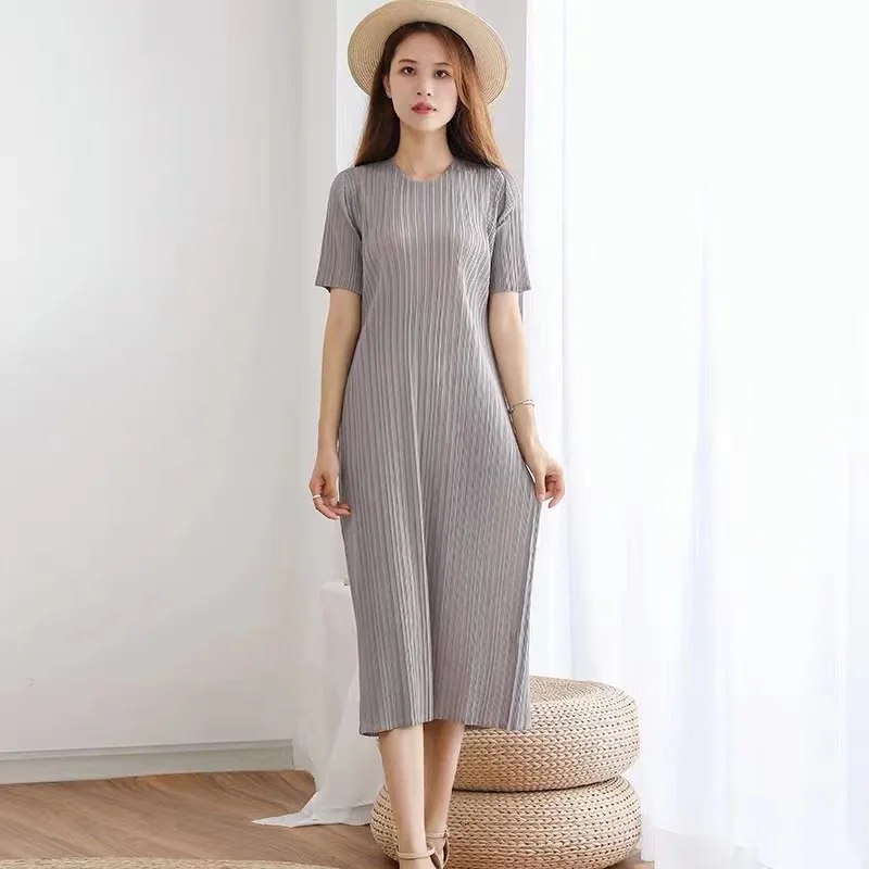 

Pleated skirt Miyake pleated back slit waist long skirt temperament commuter pleated skirt small girl skirt