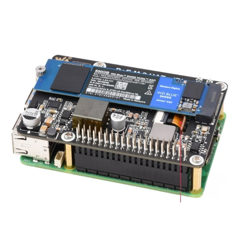 Адаптер Y1UB PCIe M.2 для RPi 5 поддерживает функцию NVMe Power over Ethernet высокую скорость