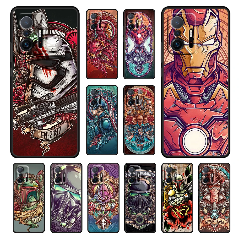 

Captain America Marvel For Xiaomi 12 11 11T 10T Note 10 Mi 9 9SE Ultra Pro Lite 5G Soft Silicone TPU Black Phone Case Capa Cover