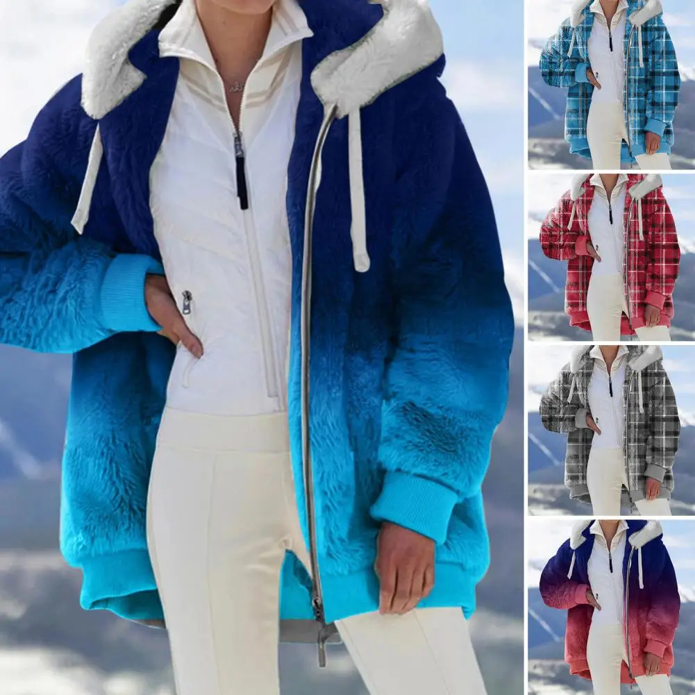 

Trendy Winter Coat Gradient Wear-resistant Lady Coat Cold-proof Women Coat