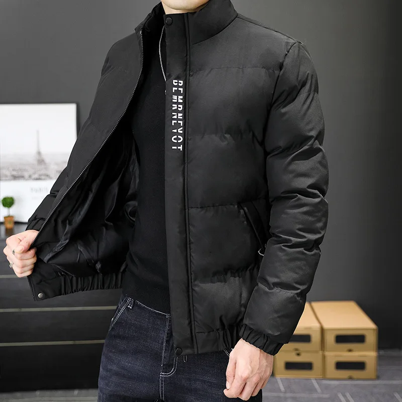 Утепленное хлопковое пальто с воротником-стойкой мужская куртка-пуховик
