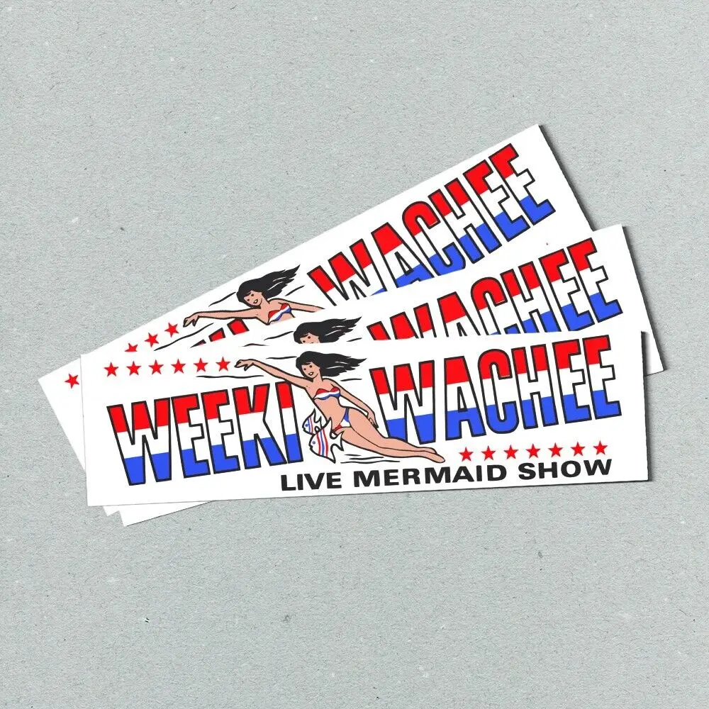 Наклейка на бампер Weeki Wachee FLORIDA Mermaid — туризм США винтажный стиль 80-е 90-е годы