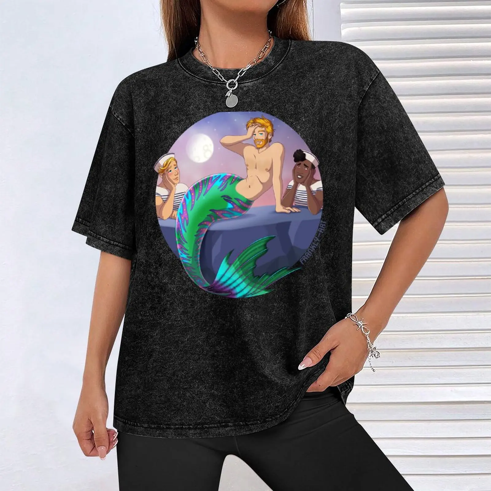 Мужская футболка MerMay 2020 Commission: @redrivermerman хлопок