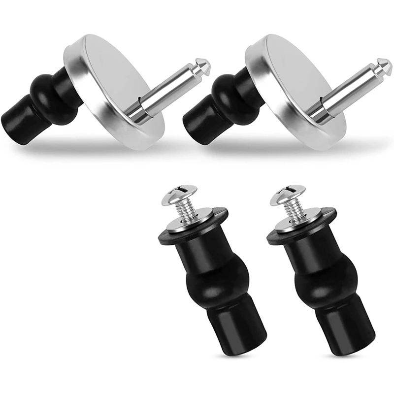 

4Pcs Universal Toilet Seat Hinges Stainless Steel Toilet Seat Screws With Expanding Rubber Screws, Blinding Hole Fixing