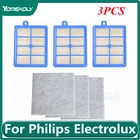3 шт. Hepa фильтр H12 H13 + 3 двигатель Хлопок Фильтр для Philips Электролюкс вакуумного уборщика запасная часть для Запчасти