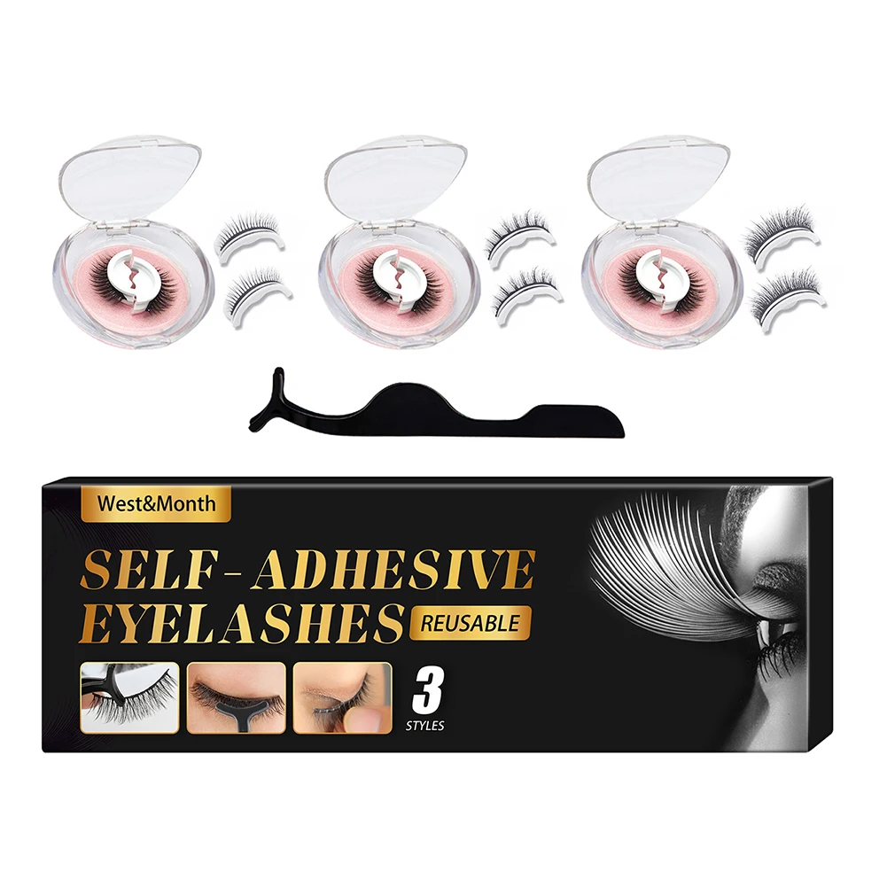 

Многоразовые самоклеящиеся натуральные вьющиеся ресницы 3 секунды безклеевые длинные толстые накладные ресницы Инструменты для наращиван...