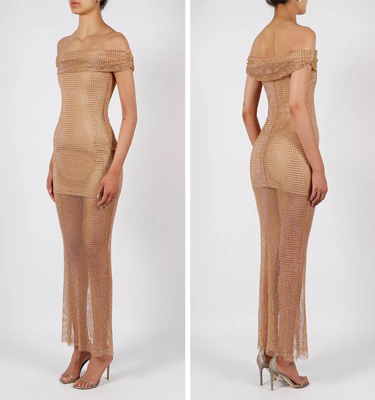 

Прозрачное Сетчатое длинное платье, лето 2023, искусственный шелк, без рукавов, на одно плечо, облегающее нишевое платье для дня рождения