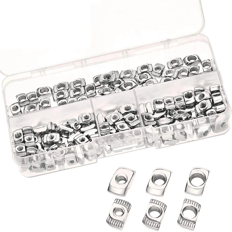 

180 Pcs 2020 Series T Slot Nuts M3 M4 M5 T Nuts EU Aluminum Extrusions Slim Slot Hammer Head Fastener Nut Assortment Kit