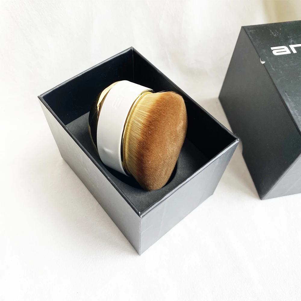 The Luxury Makeup Palm Brush - Gold Face&Body Grooved Base Extra-Dense Foundation Cream Liquid Bronzer Cosmetics Blender Tools