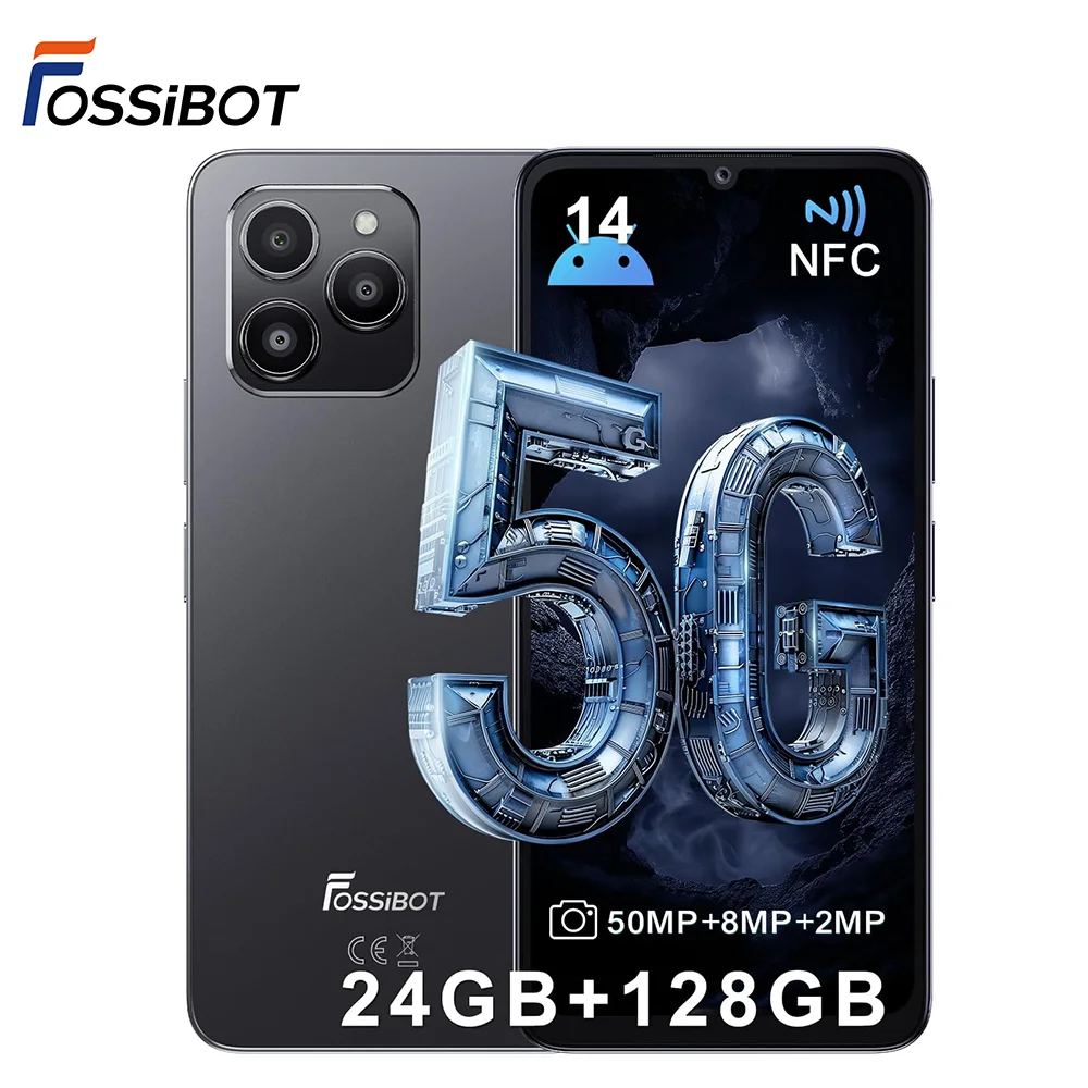 Фото Смартфон Fossibot S1 5G, аккумулятор 4900 мАч, 24 ГБ + 128 ГБ, мобильный телефон, основная камера 50 МП, 6,745 дюйма, HD + дисплей, Android 14 NFC-телефон №1
