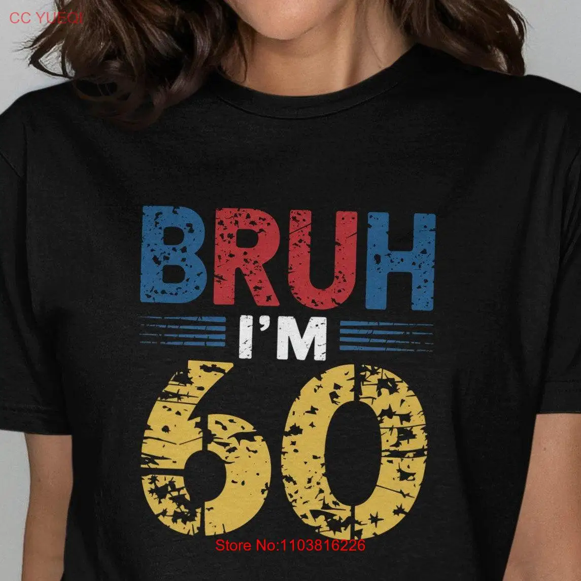 Funny 60th Birthday T Shirt Bruh I'm 60 Vintage Retro Style Years Old long or short sleeves