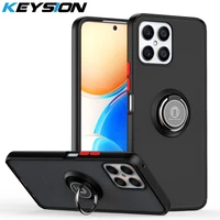 keysion fashion matte clear phone case for honor x8 transparent shockproof ring stand phone back cover for huawei honor x30i