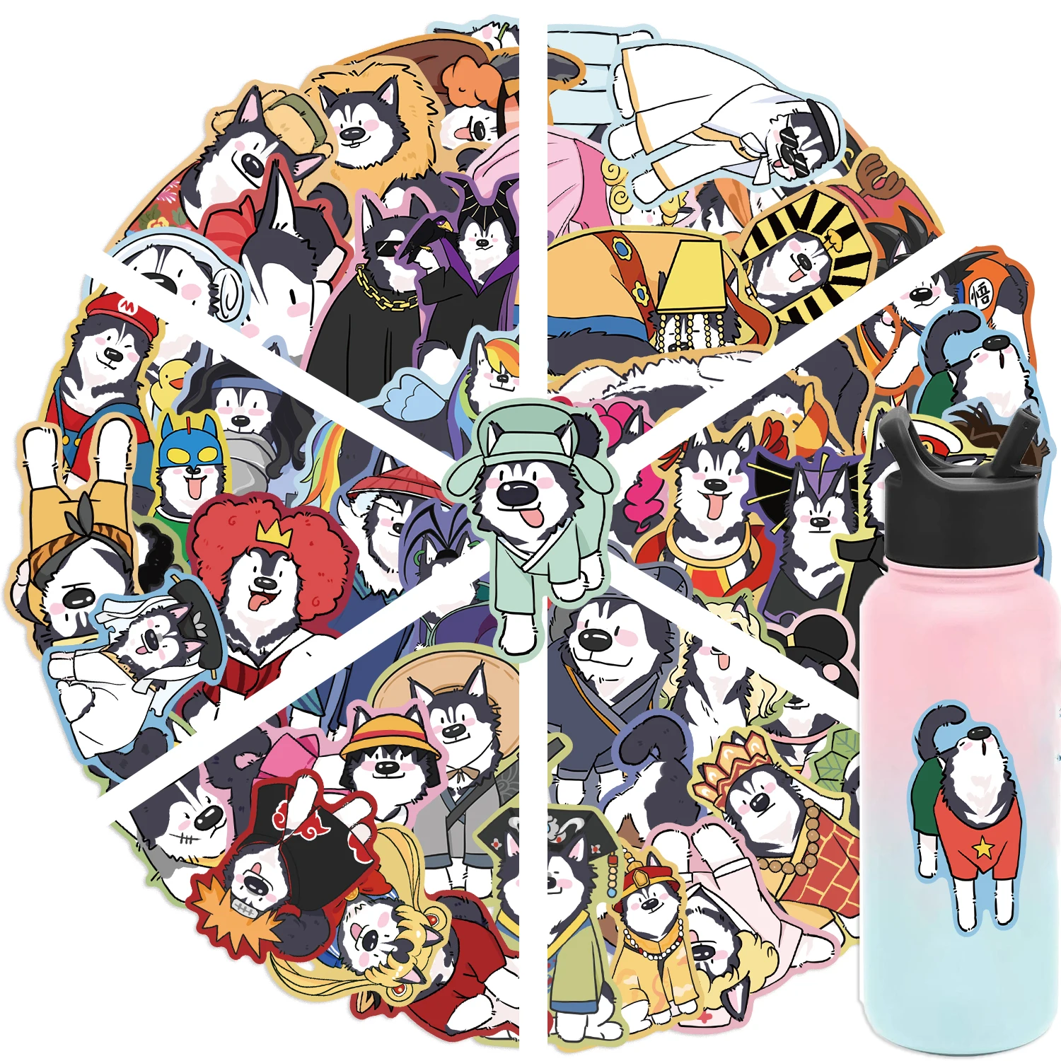 Наклейки с изображением животных и собак 50 шт.