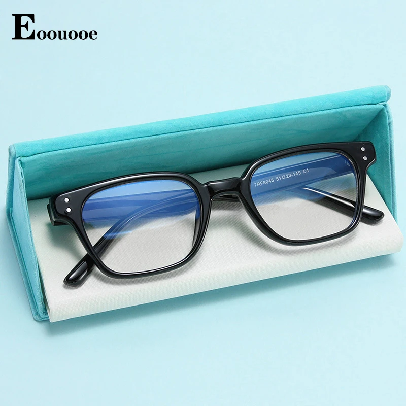 

Square Glasses Frame For Men Women Round Nail Design TR90 Oculos Anti Blue Light Opticos Myopia Reading Black Gray