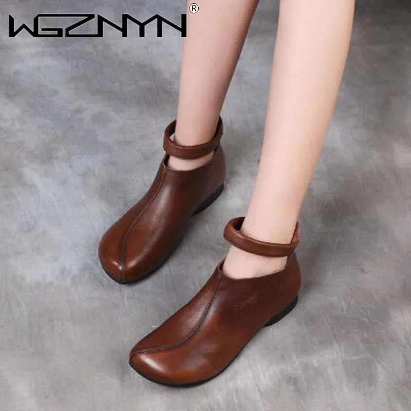 

Hot Sale Shoes Knight boots Genuine PU Leather Retro Ankle Boots Women Casual Shoes Woman Fashion Leisure Female Shoes Boot 2022