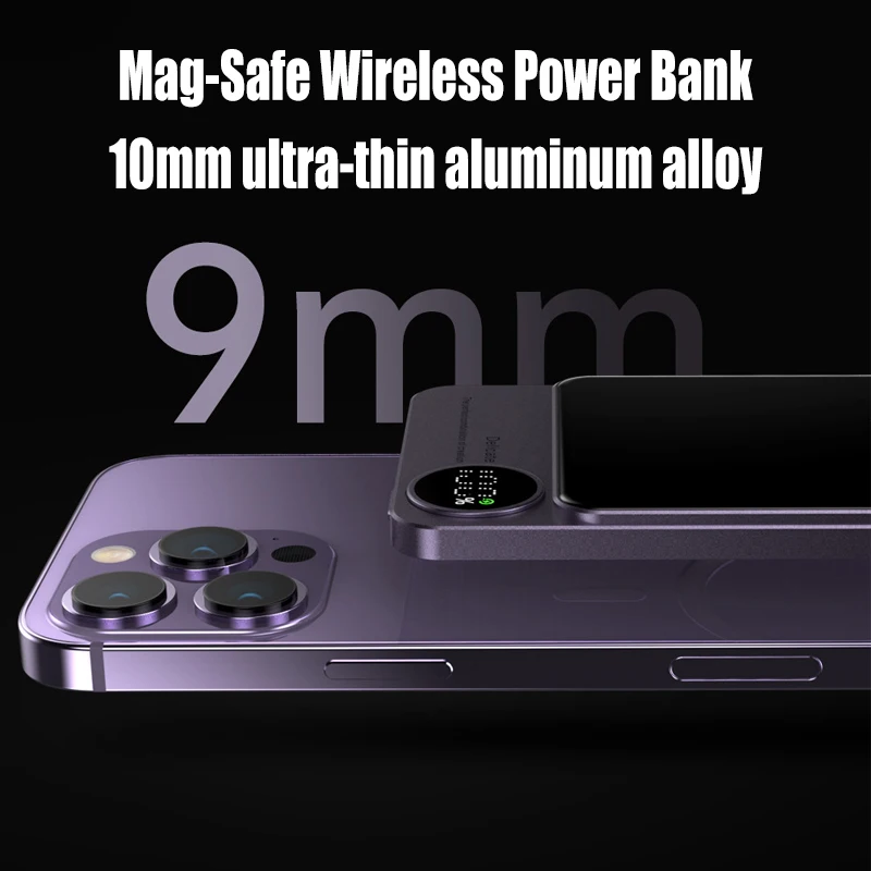 10000mAh Macsafe Powerbank Magnetic Power Bank Wireless Charger Mini Slim External Auxiliary Spare Battery For iphone 12 13 14