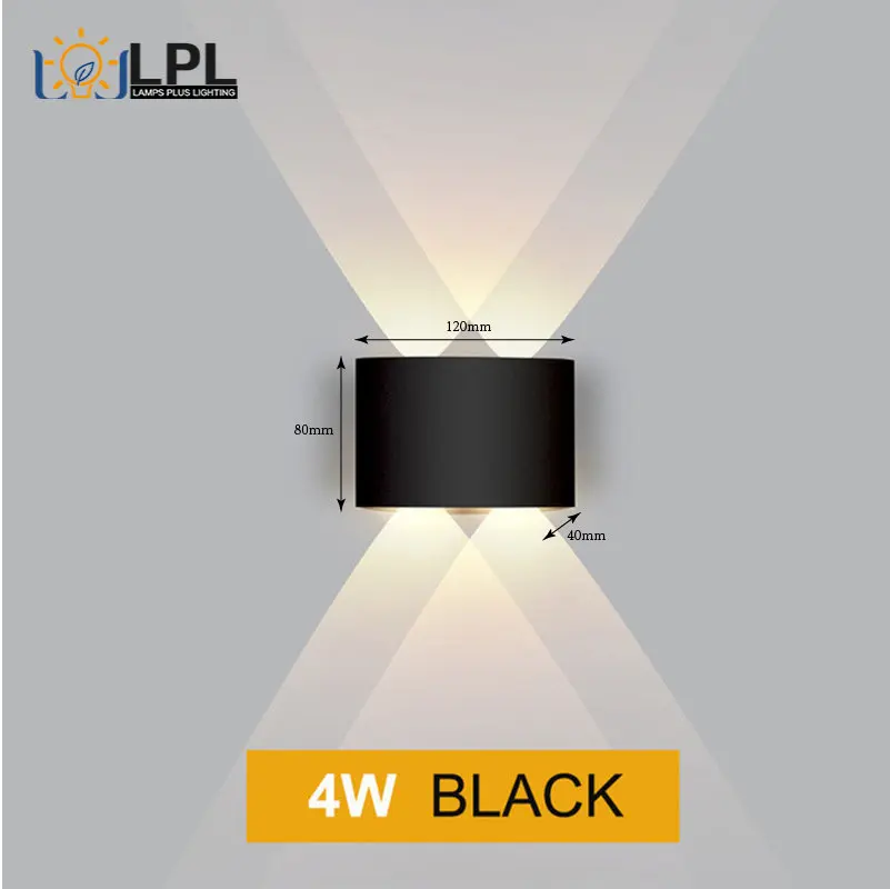 

4W Led Wall Lamp Aluminum Outdoor IP65 Waterproof Up Down Wall Light For Home Stair Bedroom Bedside Bathroom Corridor Lighting