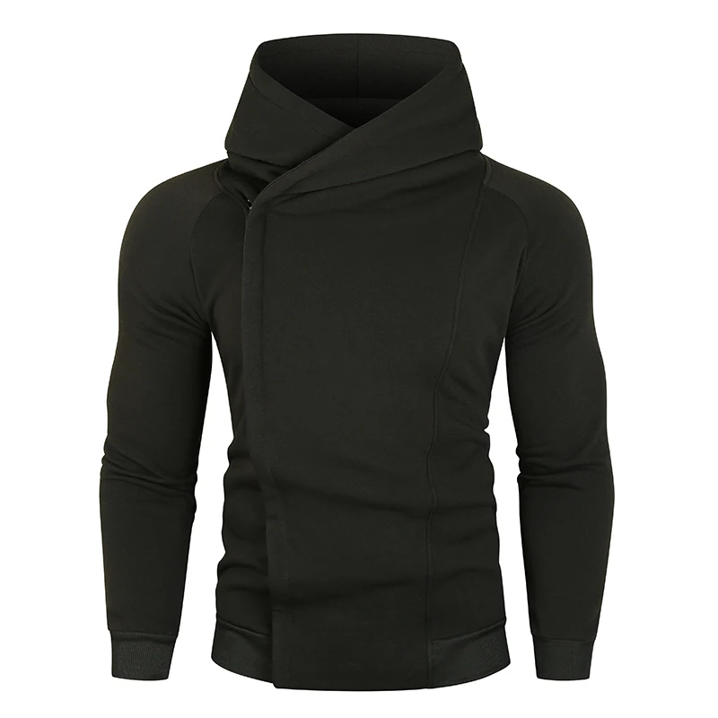 

2023 Men's Hoodie One Piece Sweatshirt Diagonal Zipper Korean Fashion Streetwear Hood Sweatshirt Men's T-Shirt Plush for Warmth