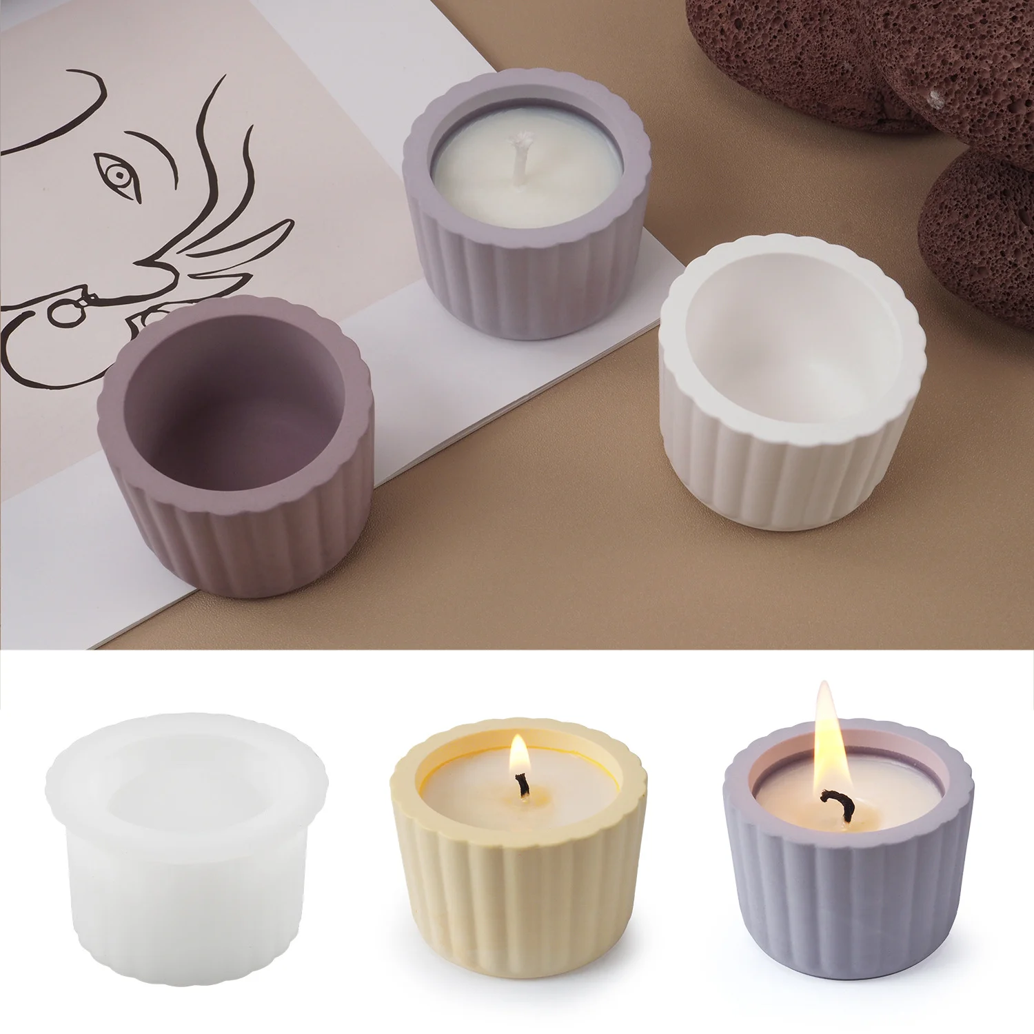 Es Jar Gypsum Concrete Resin Mould Home Decor Gift