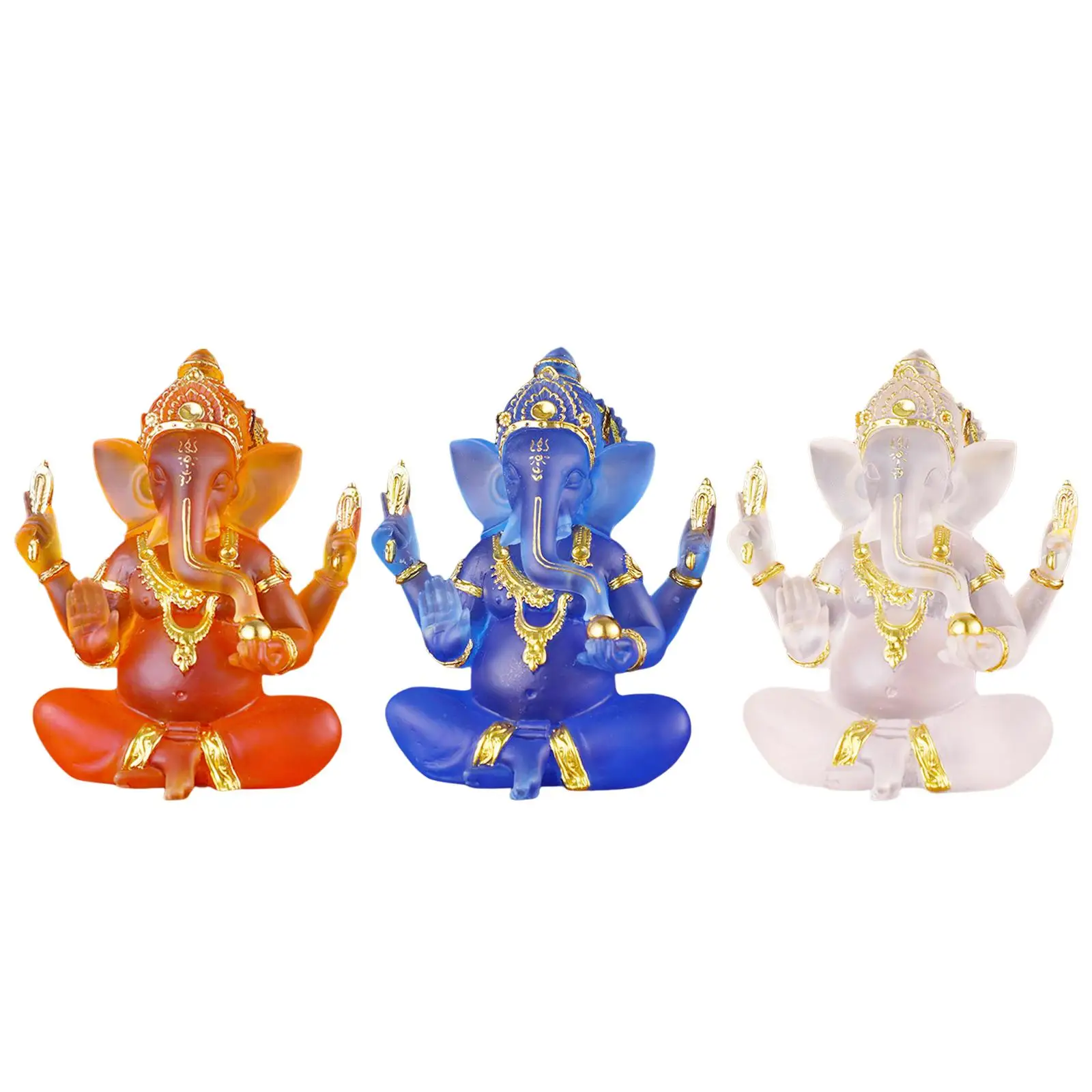 

Ganesha Statue Elephant-Headed Figurine Sandstone Indian Handmade Fengshui