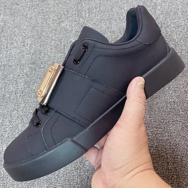 

2023 New Women Loafers Autumn Metal Buckle Strap Decor Thick Bottom Leisure Shoes High-Quality Round Head Lovers Shoes