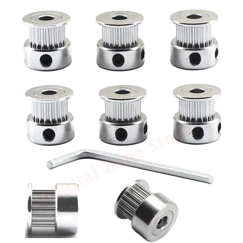 8Pcs GT2 Timing Pulley 20 Teeth 5mm Bore 6.35mm 8mm Bore Synchronous Wheel Gear for 2GT Belt Width 6mm Reprap 3D Printer Parts