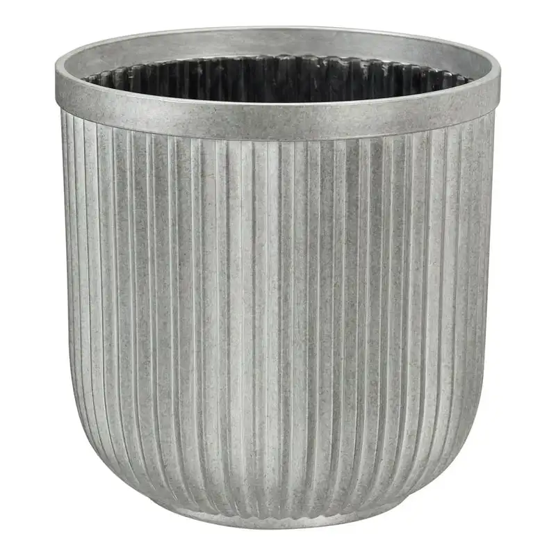 

Gardens 12" x 12" x 12" Ellan Silver Faux Galvanized Resin Planter