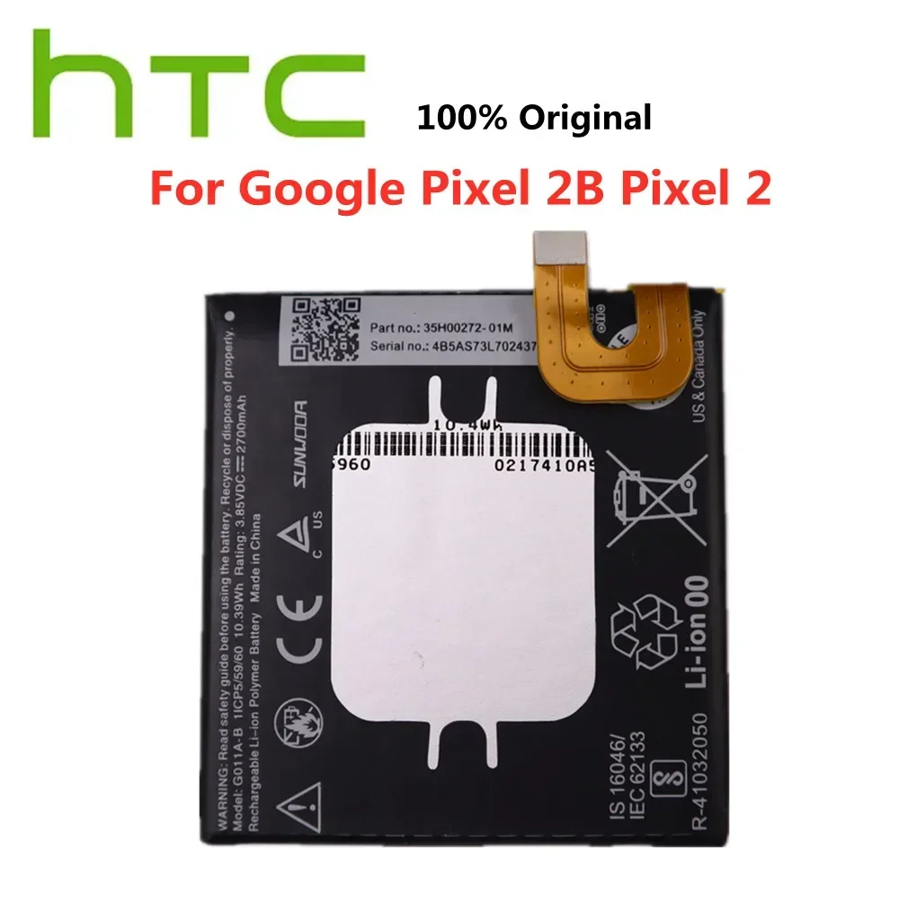 Новый 100% оригинальный аккумулятор BG2W G011A-B для HTC Google Pixel 2B 2 Pixel2B Pixel2 сменный