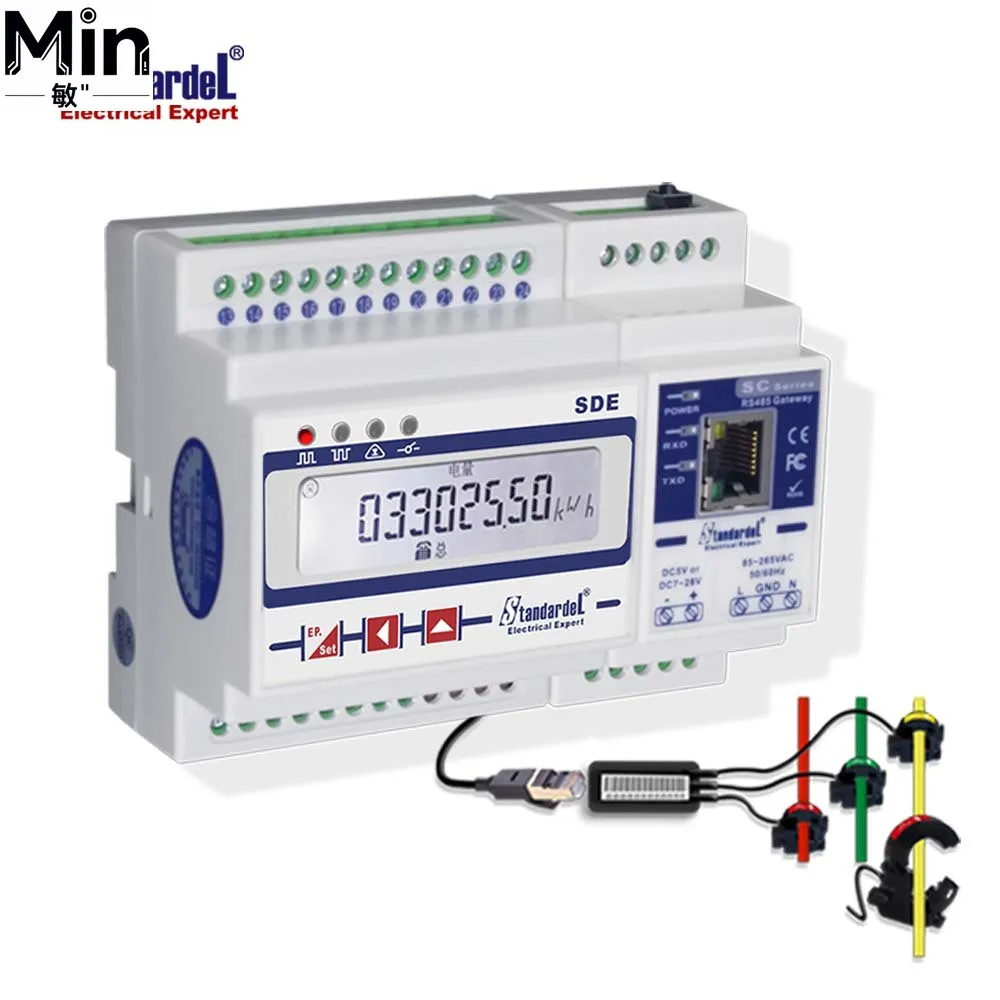 Фото Трехфазный счетчик энергии SDE430-C на DIN-рейку с точностью 0.5S, ModbusTCP Ethernet, ЖК-дисплей, 5А-600А №2