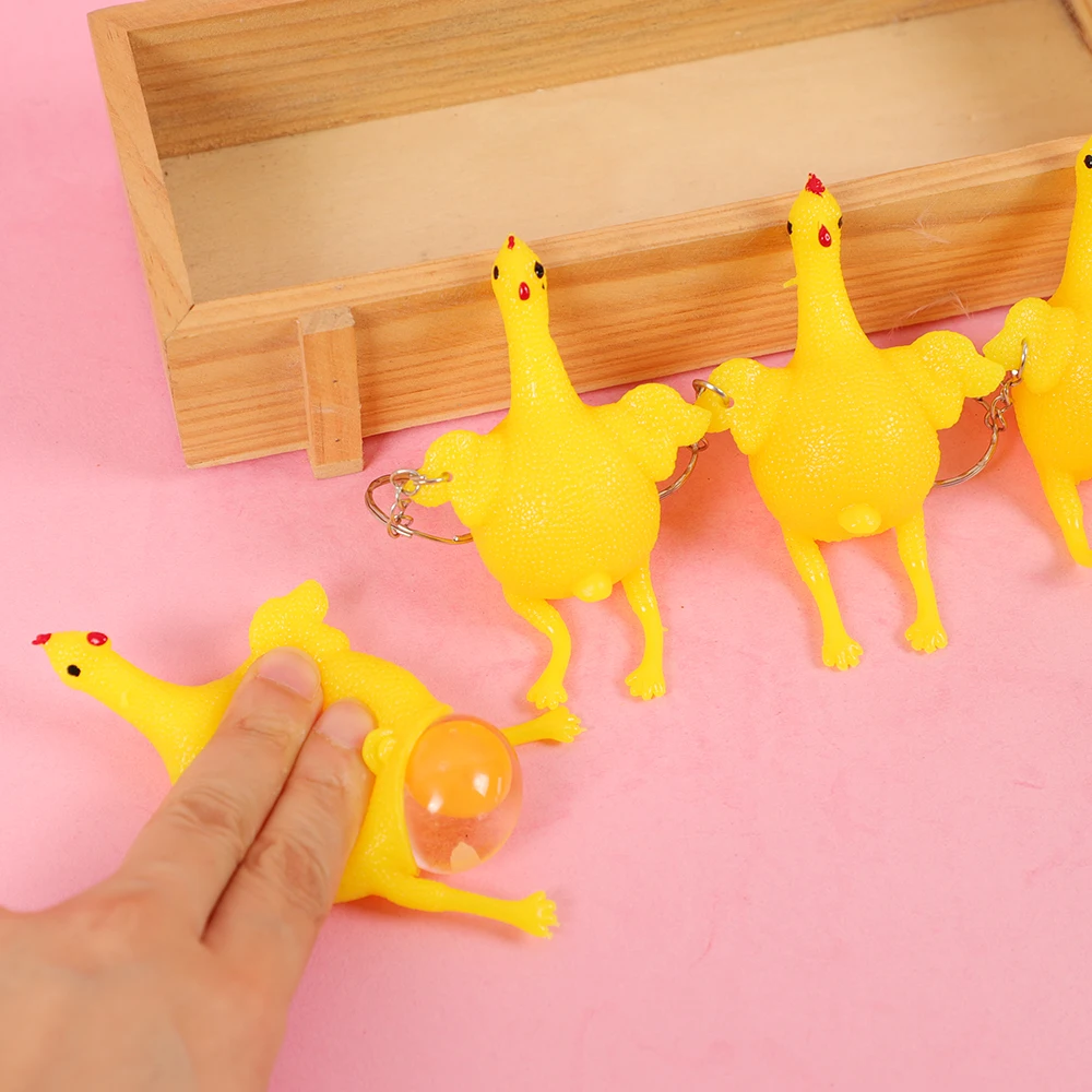 Игрушка-антистресс в виде куриных яиц 3 шт. забавные гаджеты для детей стаканчики