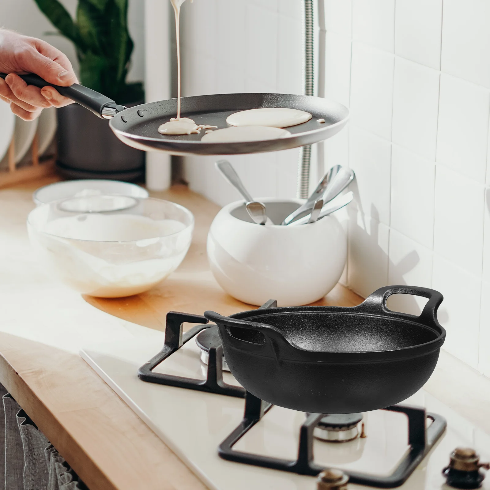 Чугунная сковорода корейские кастрюли для приготовления супа японский стиль