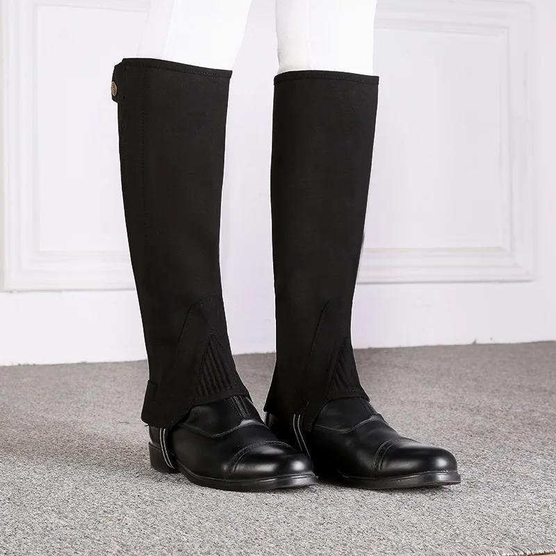 Soft Leather Equestrian Half Chaps For Horse Rider Body Protectors Riding Leggings Protection Gear |